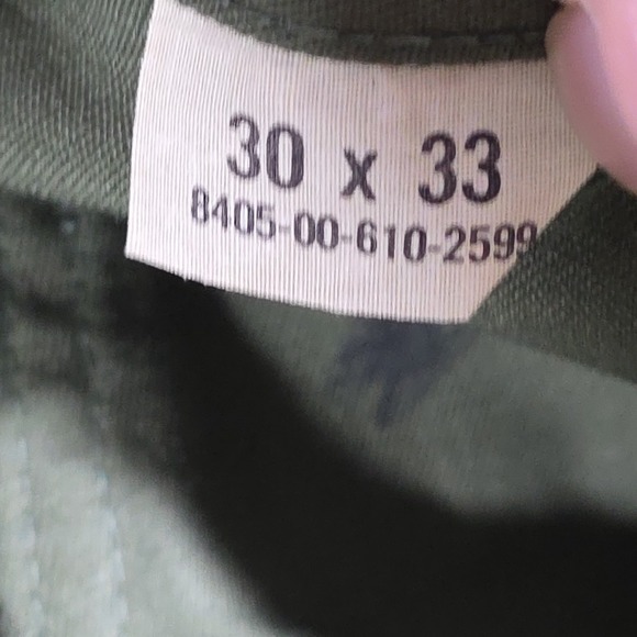 Vintage Army green military pants flat front 30x33 Unisex - Picture 3 of 7